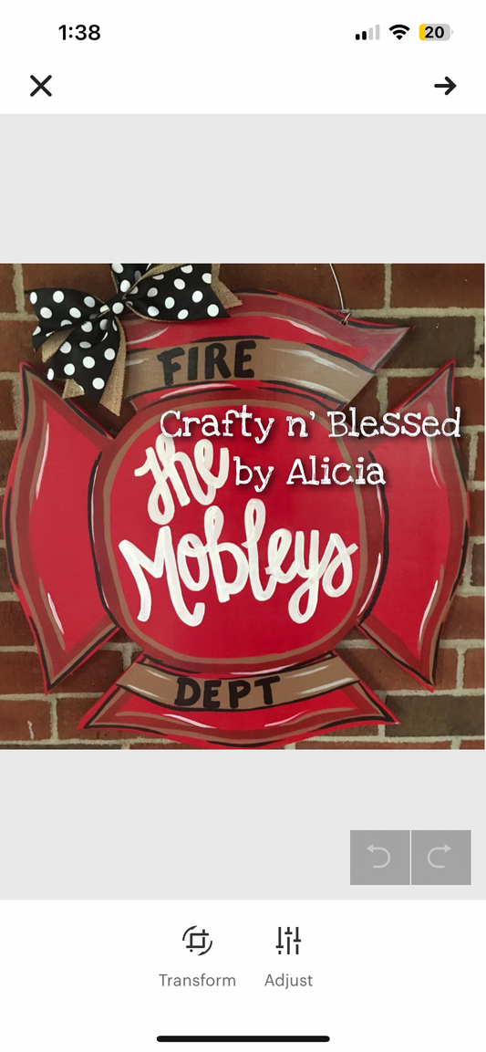 Fireman Custom Door Hanger