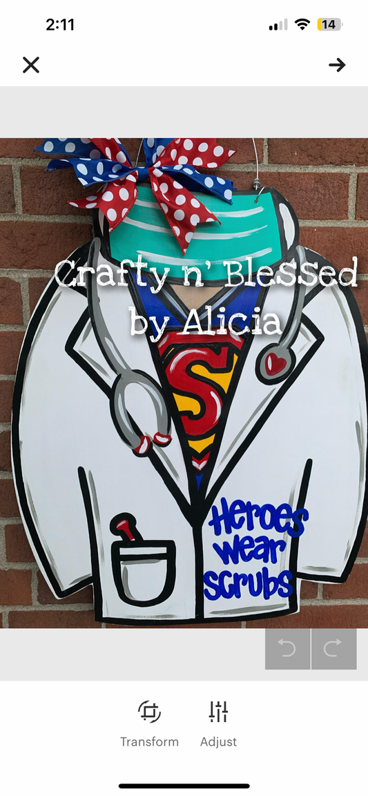 Doctors Coat Custom Door Hanger