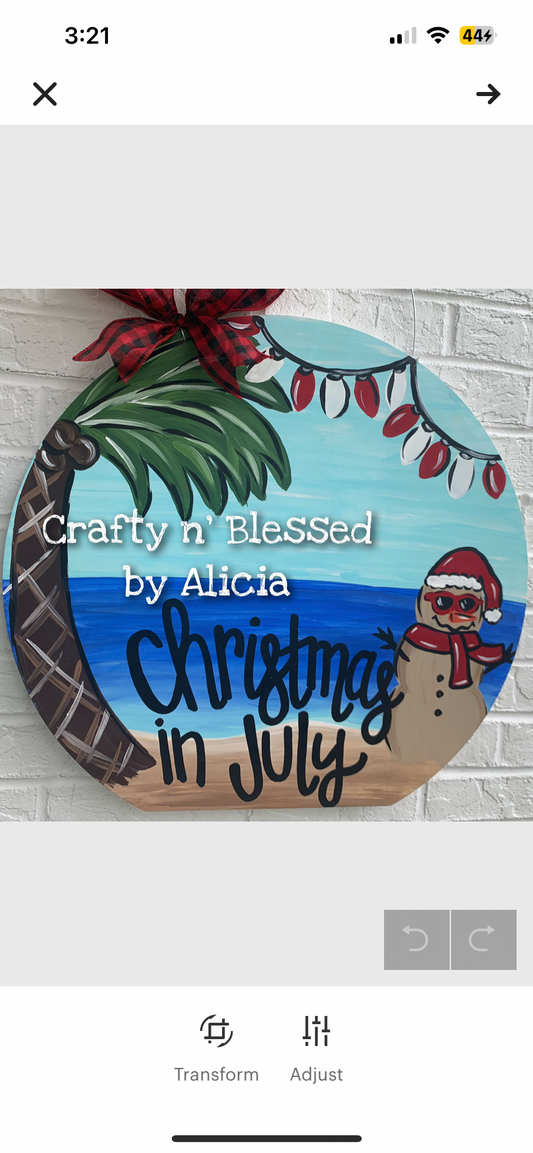 Beach Christmas Custom Door Hanger