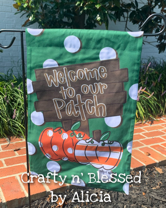 Pumpkin Patch Green Garden Flag