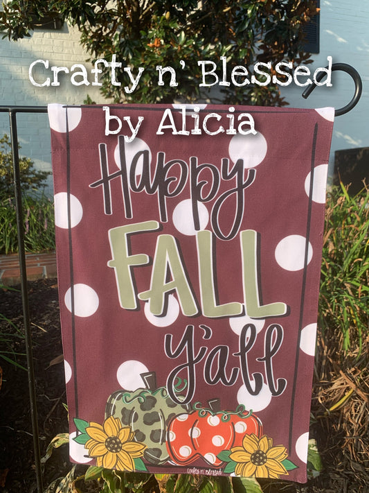 Hello Fall Leopard Pumpkins Garden Flag