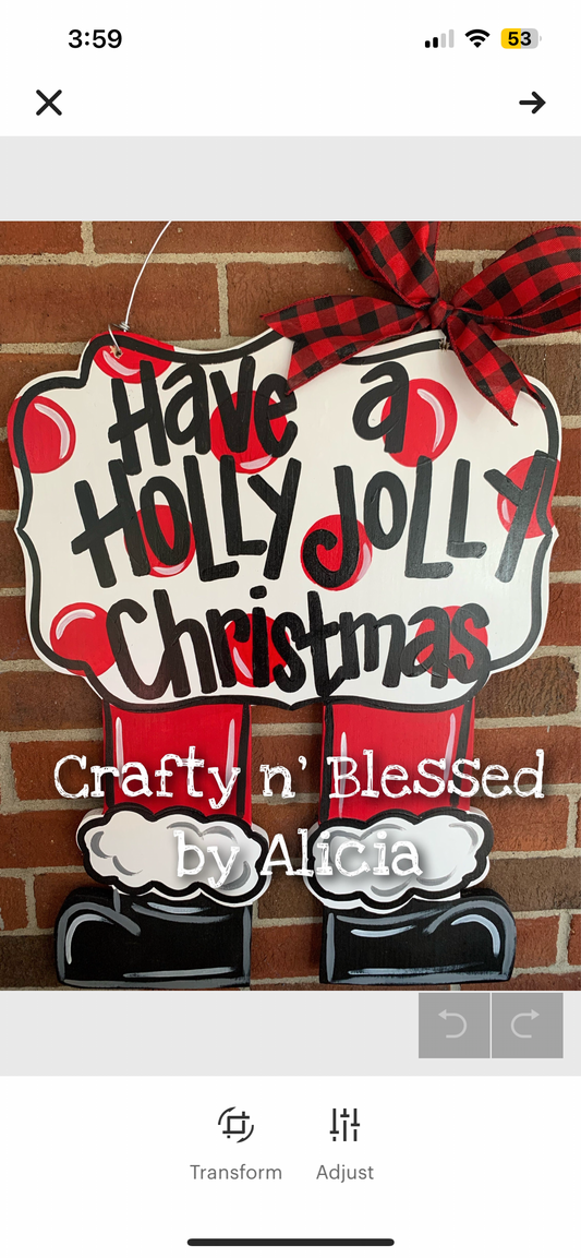 Santa Legs Custom Door Hanger