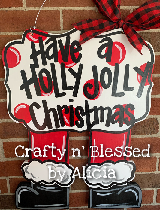 Santa Legs Custom Door Hanger