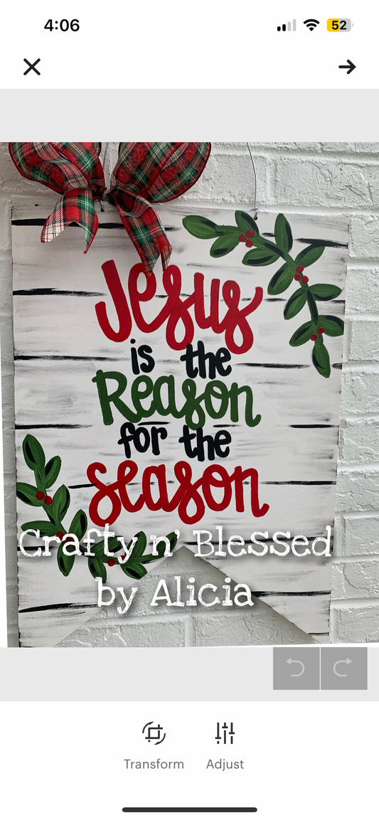 Jesus is The Reason Pendant Custom Door Hanger