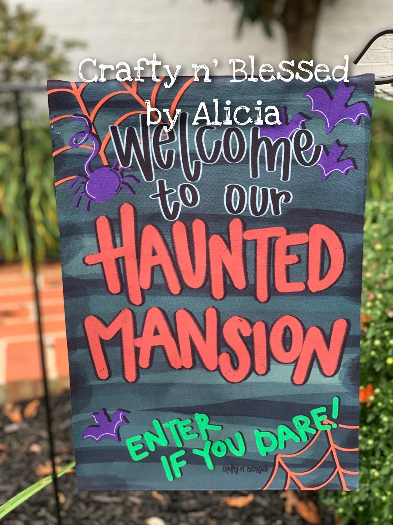 Haunted Mansion Garden Flag