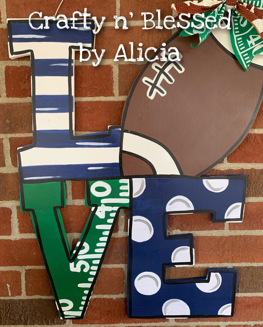 LOVE Football Door Hanger