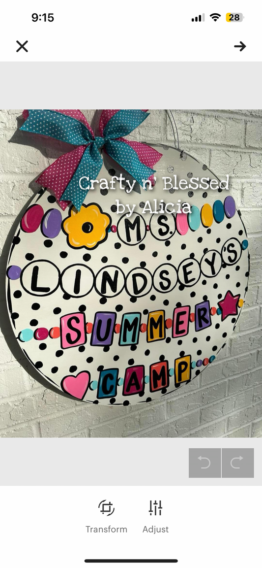 Swifties Besties Bracelet Summer Camp Teacher Custom Door Hanger