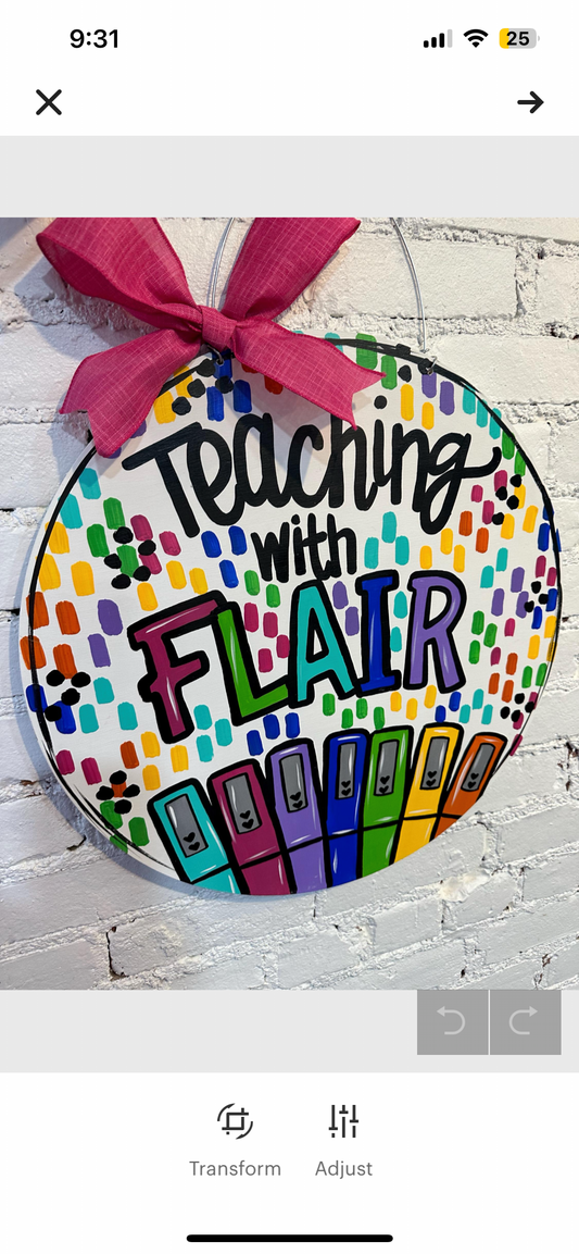 Teaching With Flair Custom Door Hanger