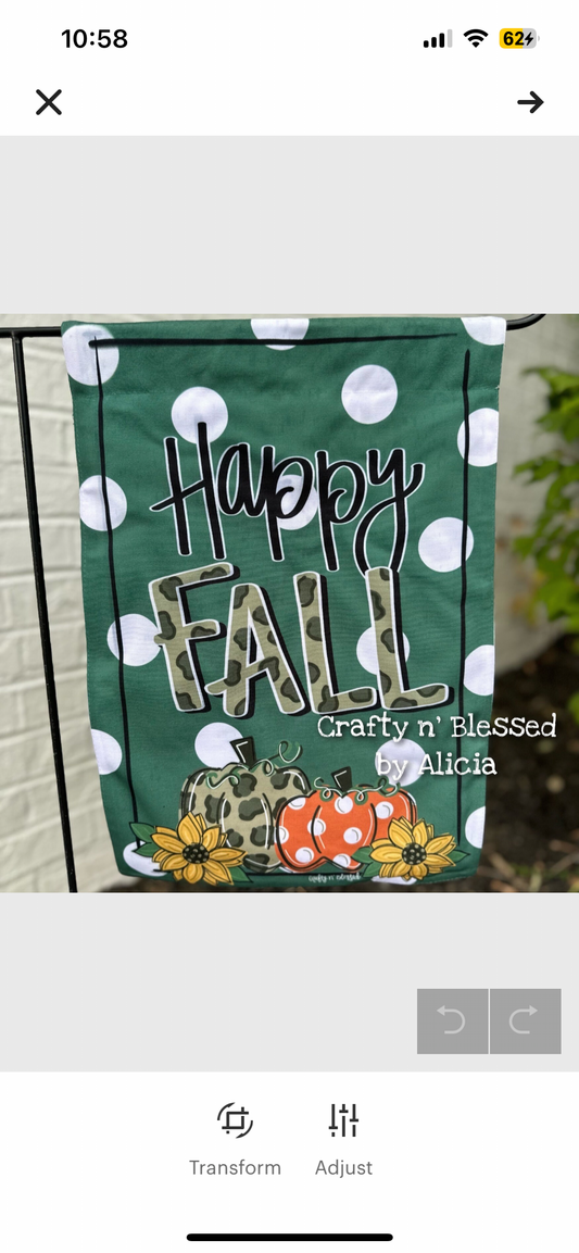 Hello Fall Leopard Marsh Green Garden Flag
