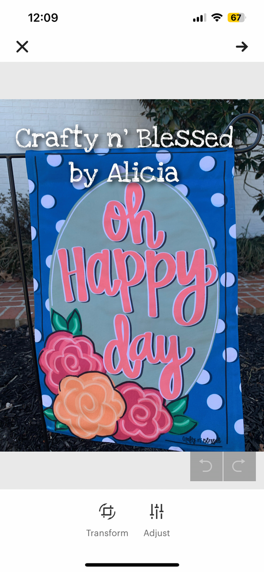 O Happy Day Floral Door Hanger