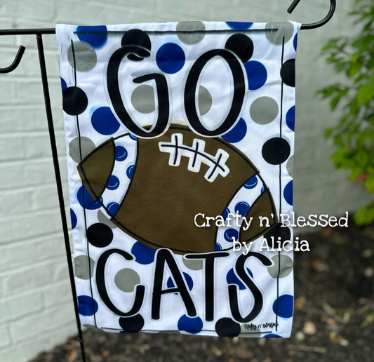 Go Cats Football Dotted Garden Flag
