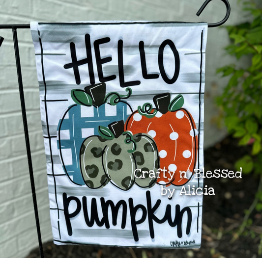 Hello Pumpkin Garden Flag