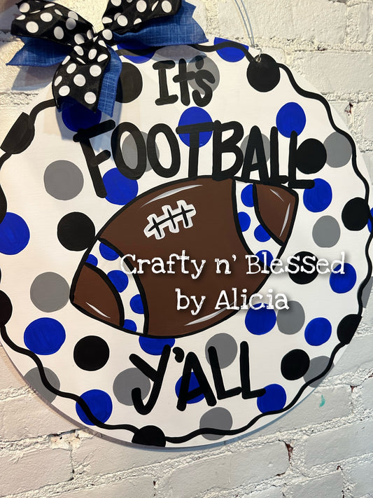 Football Dotty Circle Door Hanger