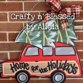 Christmas Station Wagon Door Hanger