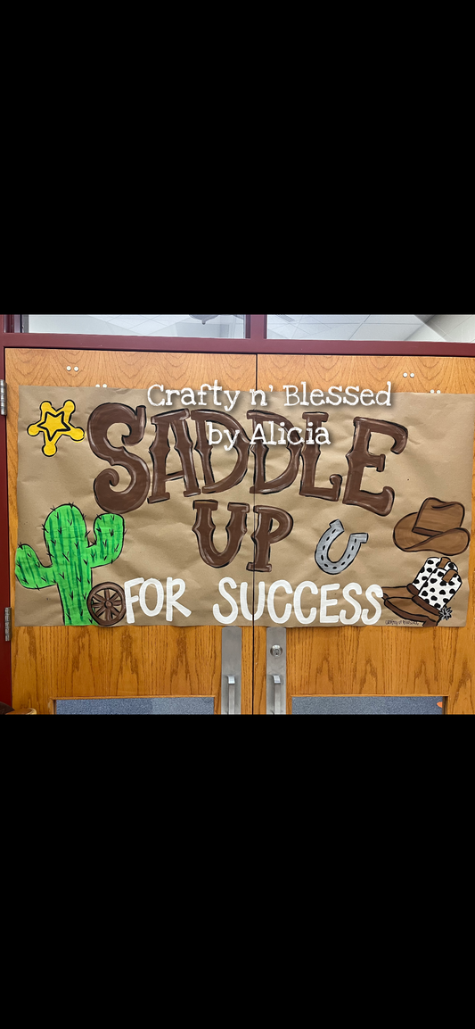 Personalized Custom Hand Painted Western Banner Made to Order