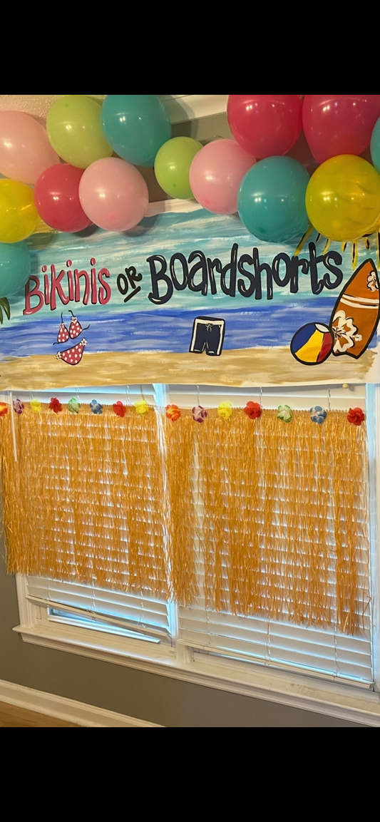 Personalized Custom Hand Painted Gender Reveal Banner Made to Order