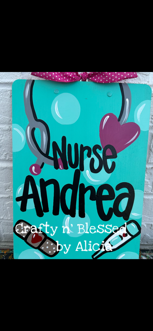 Nursing Personalized Painted Wood Clipboard
