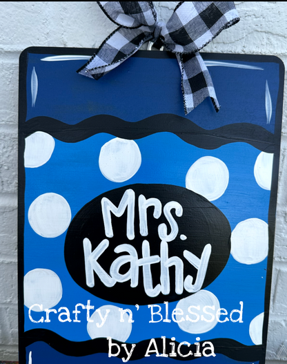 Crayon Themed Personalized Painted Wood Clipboard