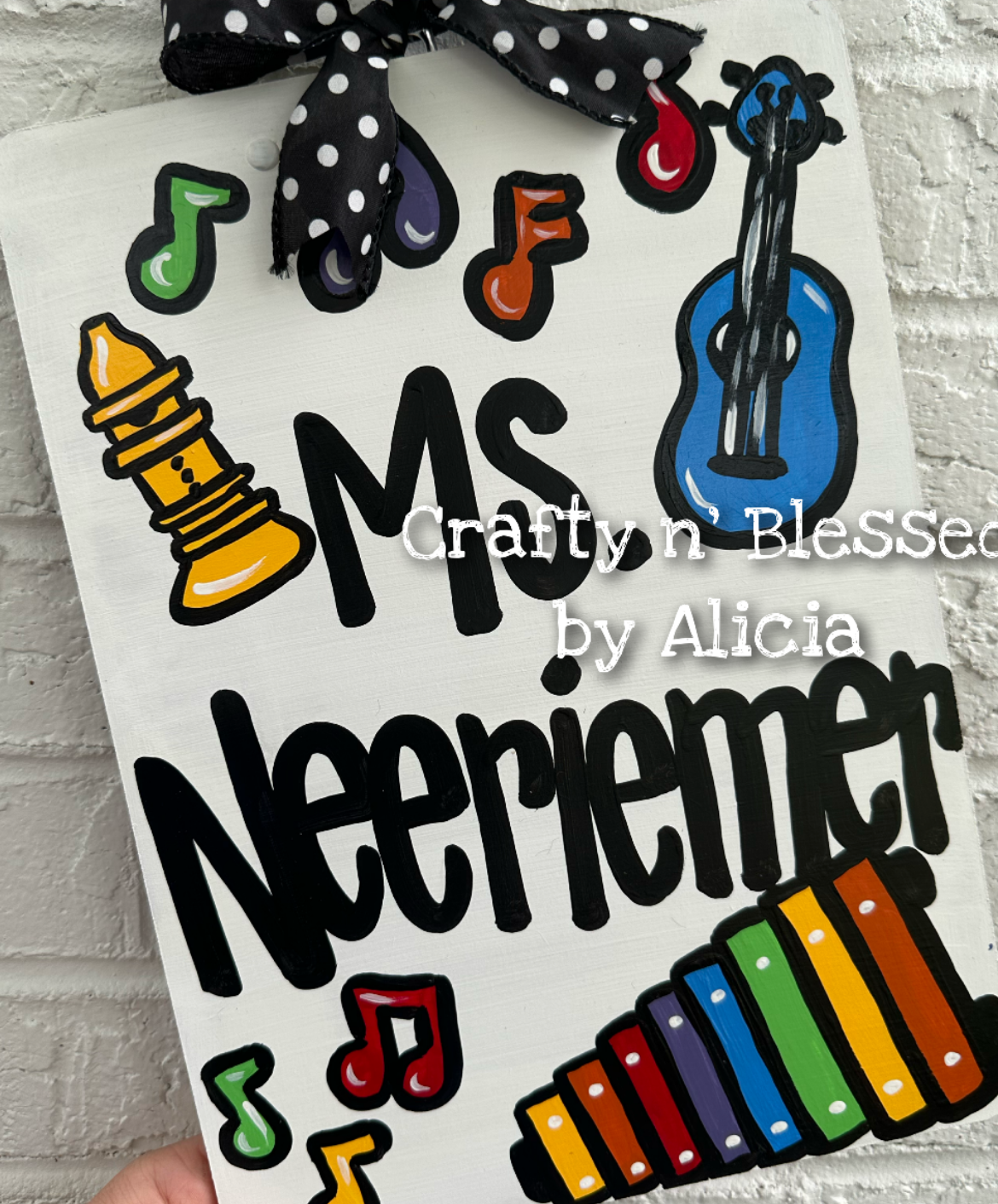 Music Teacher Personalized Painted Wood Clipboard