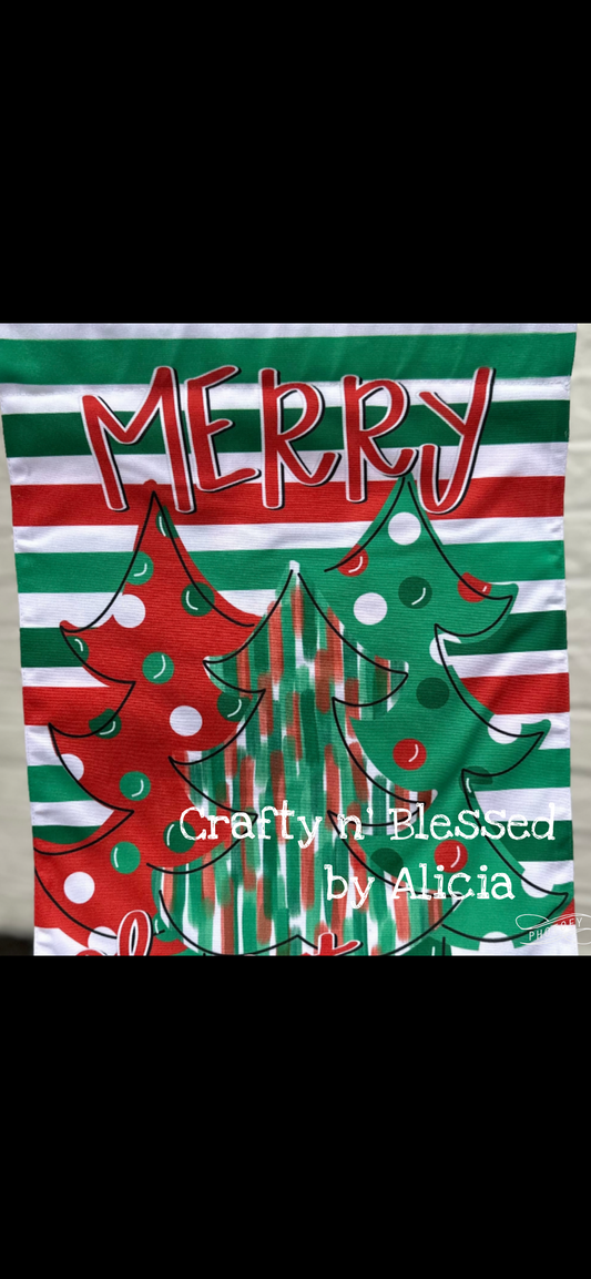 Merry Christmas Trees Garden Flag