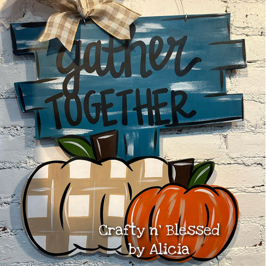 Gather Together Pumpkin Patch Door Hanger
