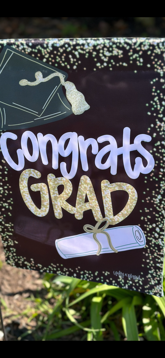 Congrats Grad Garden Flag