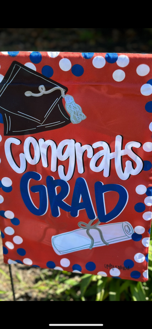 Congrats Grad Garden Flag