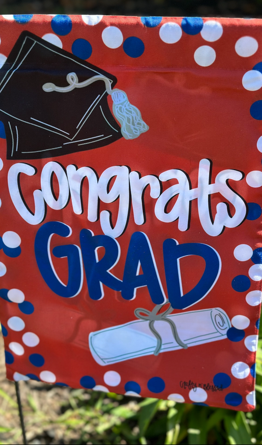 Congrats Grad Garden Flag