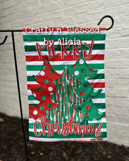 Merry Christmas Trees Garden Flag