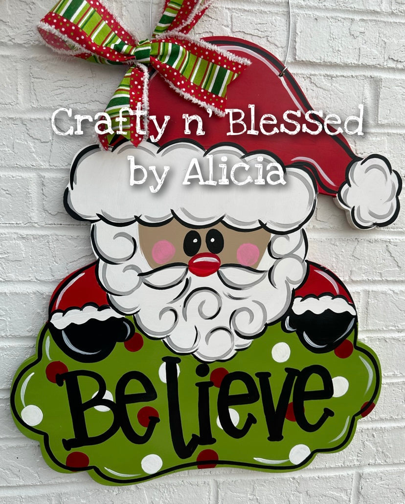 READY TO SHIP/PICKUP Believe Santa Door Hanger
