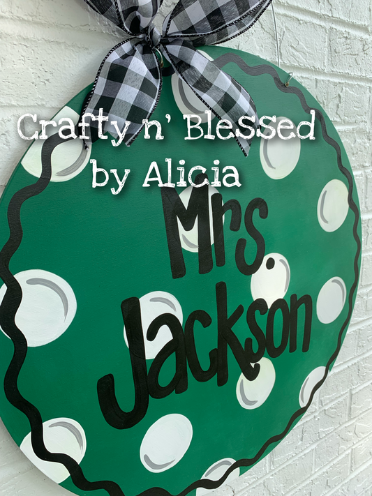 Large Polka Dot Teacher Door Hanger