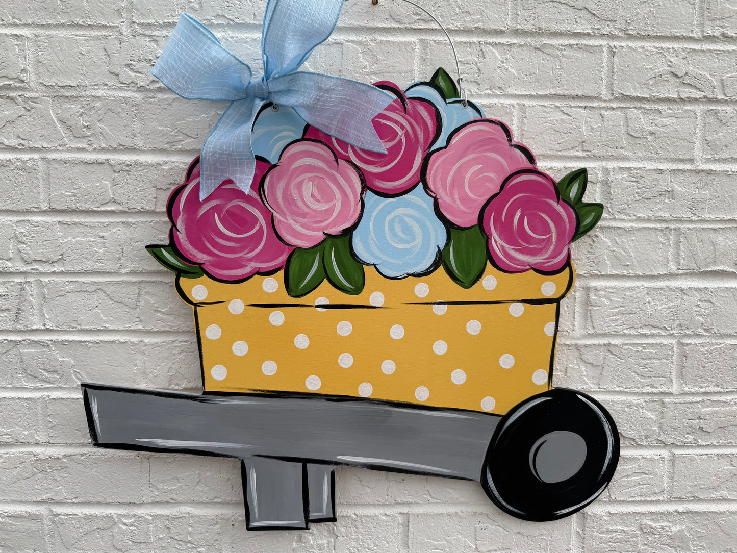 READY TO SHIP/PICKUP Spring Wheelbarrow Door Hanger