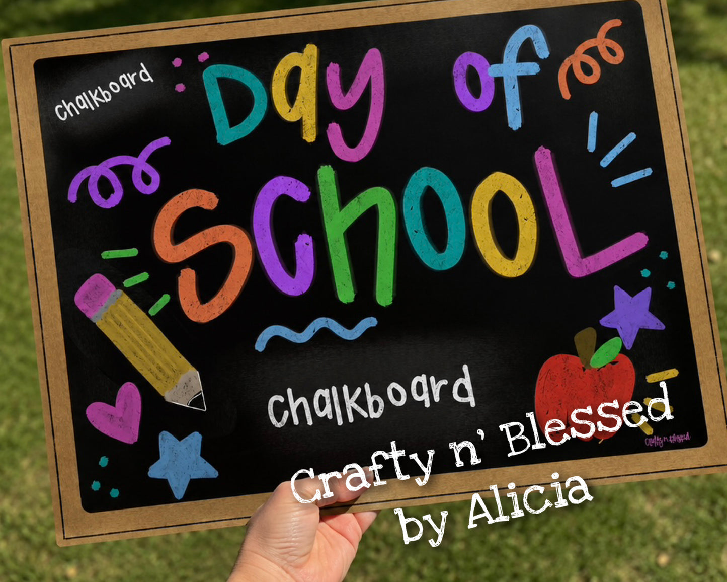 Bright Colored Back to School w/chalkboard sections