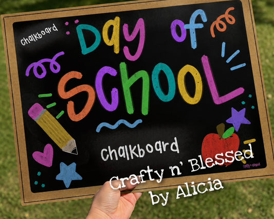 Bright Colored Back to School w/chalkboard sections