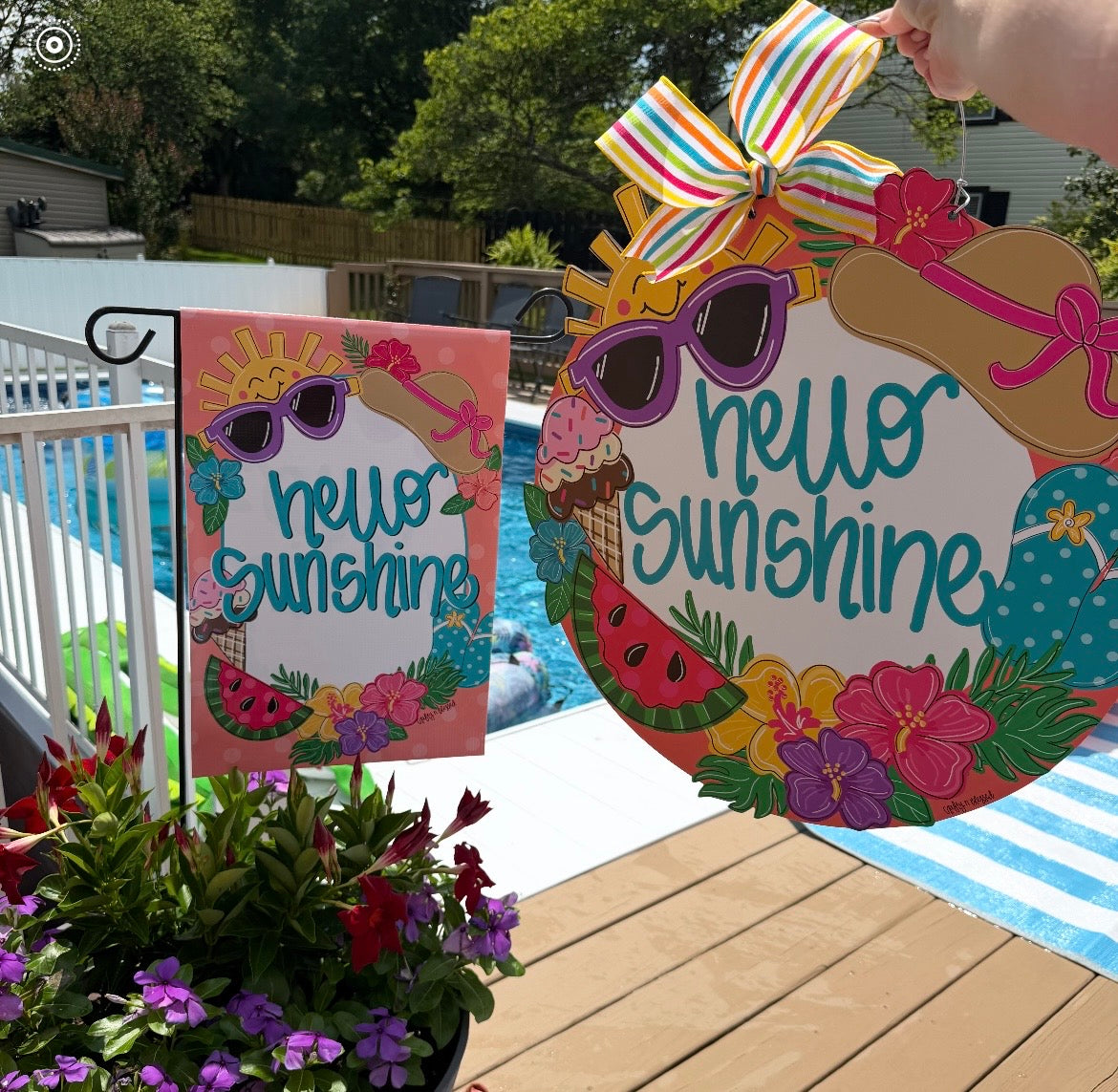 Hello Sunshine Garden Flag