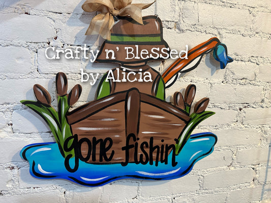Gone Fishin’ Door Hanger