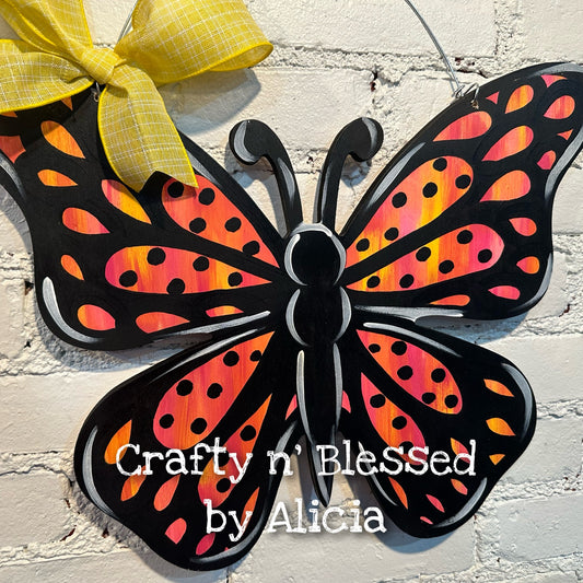 Ombré Butterfly Door Hanger