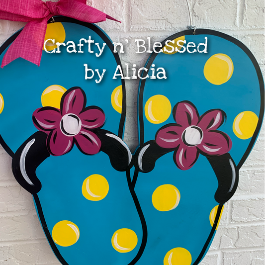 Caribbean Flip Flops Door Hanger