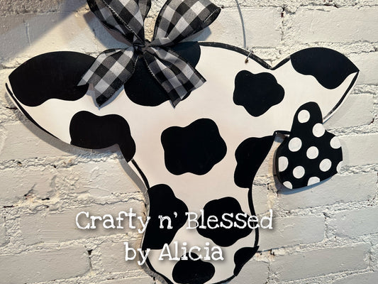 Cow With Tag Door Hanger