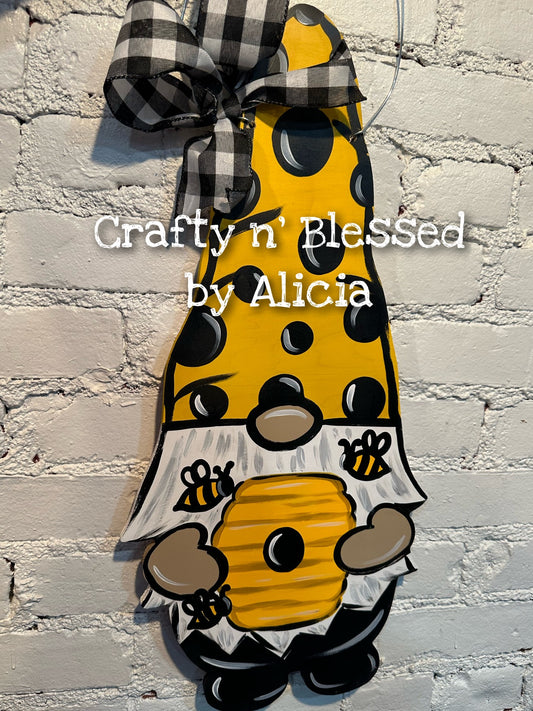 Honey Bee Gnome Door Hanger