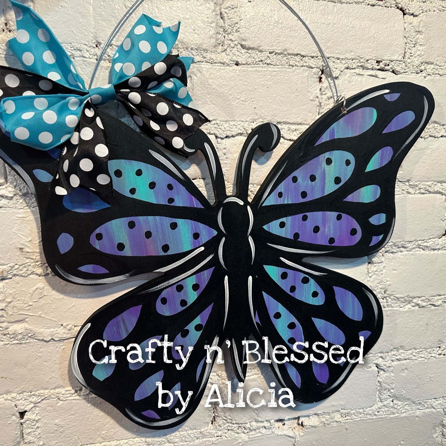 Purple Butterfly Custom Door Hanger