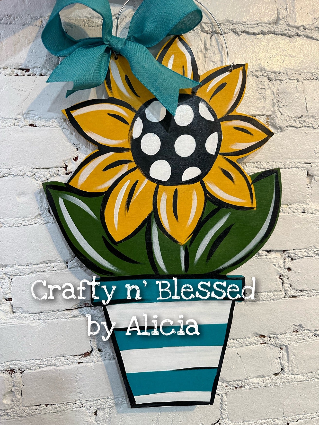 Sunflower Pot Door Hanger