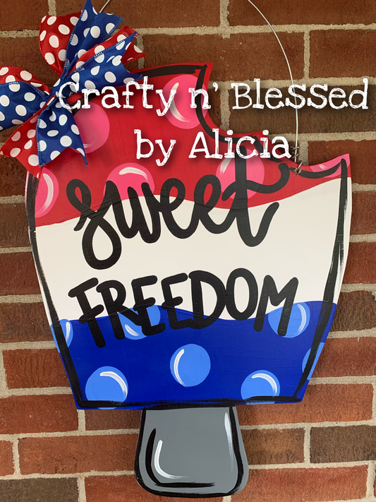 Patriotic Popsicle Door Hanger