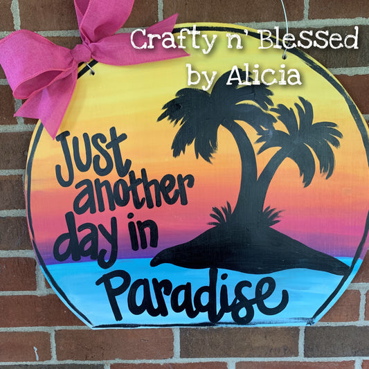 Paradise Sunset Door Hanger