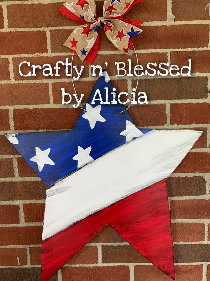 American Flag Patriotic Star Door Hanger