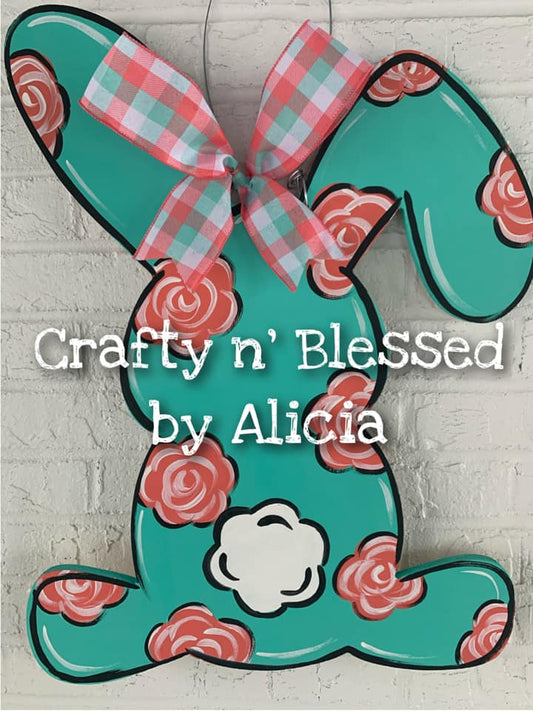 Floral Bunny Door Hanger