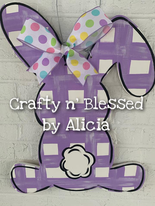 Plaid Bunny Door Hanger