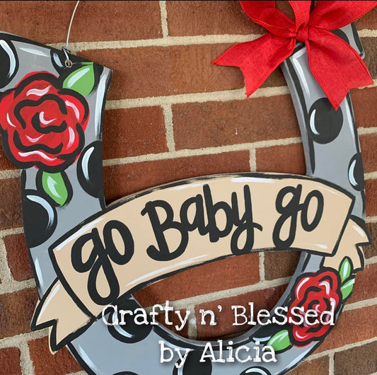Derby Horseshoe Ribbon Door Hanger