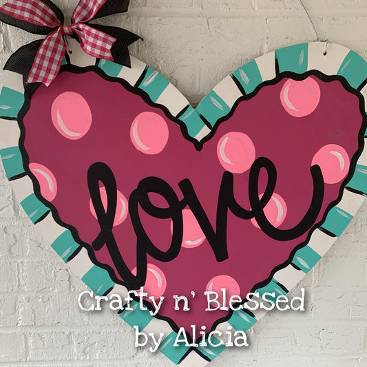 Valentine's Day Cutesy Heart Door Hanger