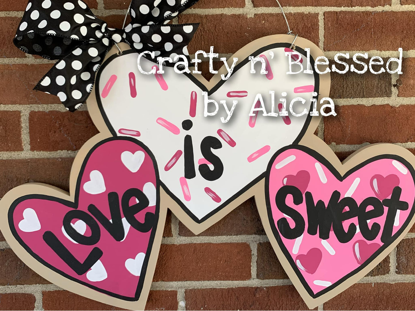 3 Heart Cookie Set Valentine's Day Door Hanger